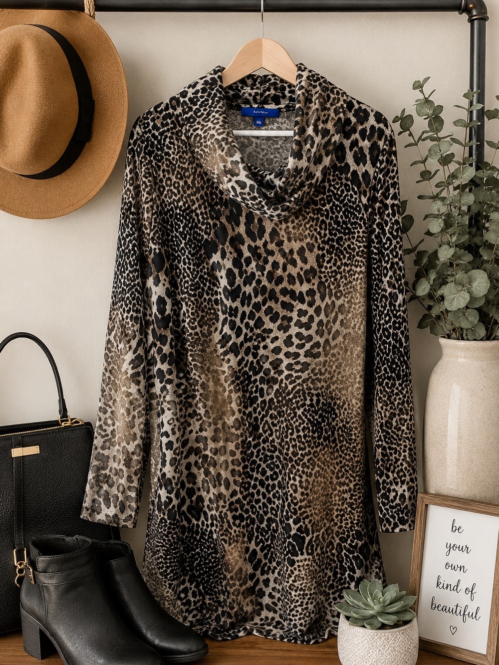 Apt. 9 Leopard Print Dress - Black and Brown